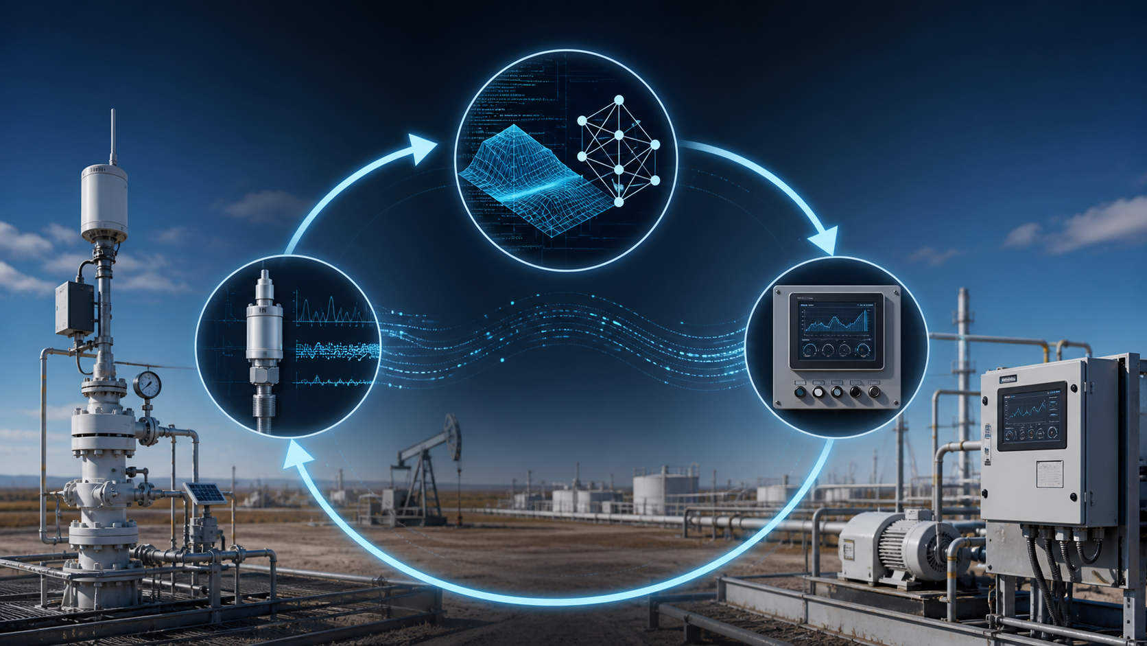 AI artificial lift optimization loop from well sensors through machine learning to controller setpoints