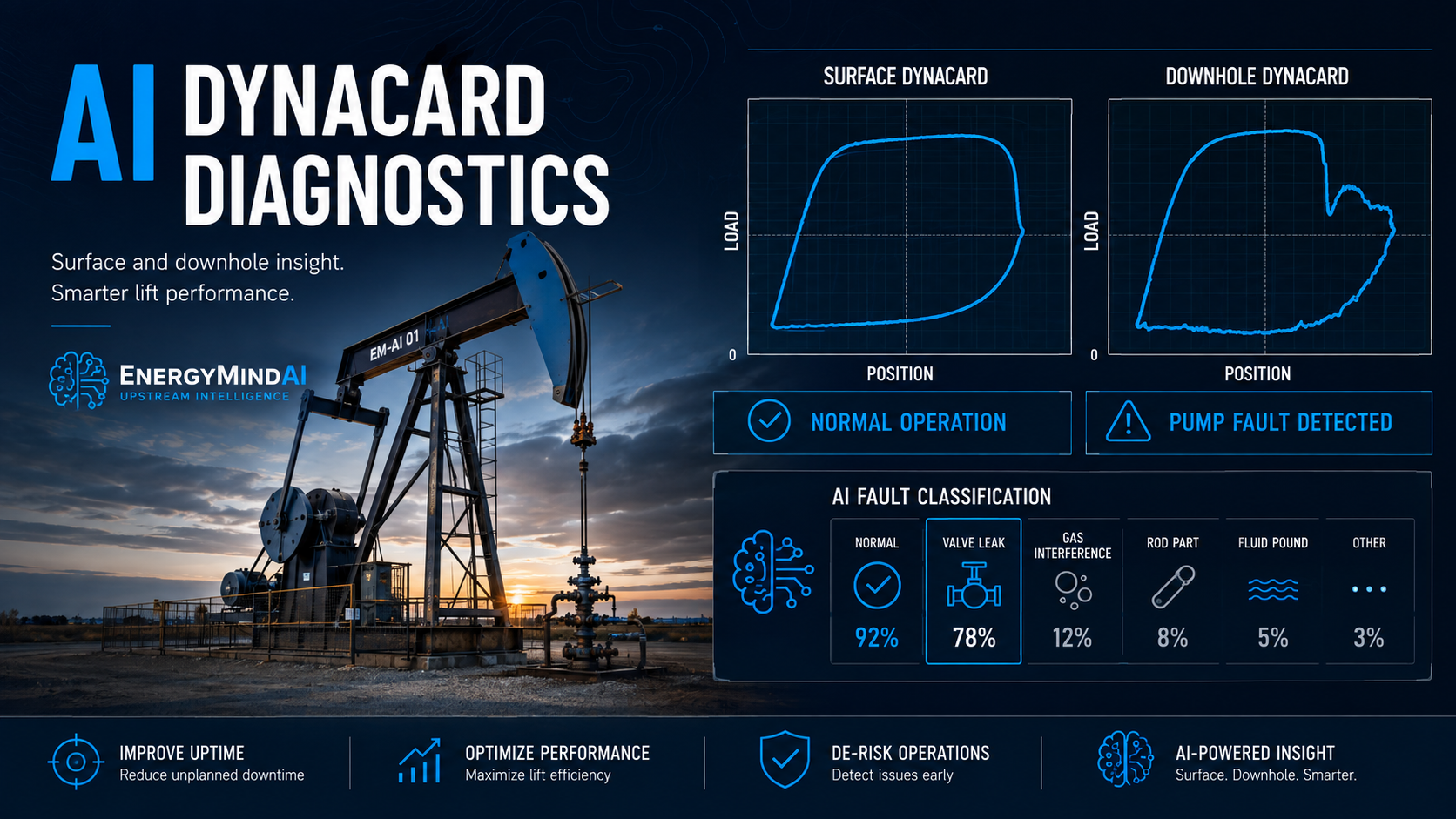 AI dynacard diagnostics comparing surface and downhole rod pump cards