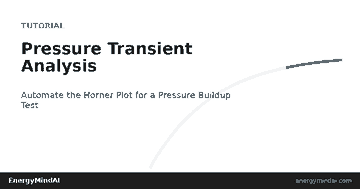 Pressure transient analysis tutorial cover showing how to automate the Horner plot for a pressure buildup test
