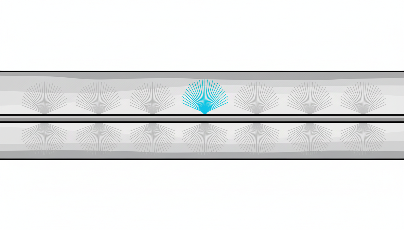 AI hydraulic fracturing design diagram showing evenly spaced frac clusters along a horizontal wellbore for completions optimization